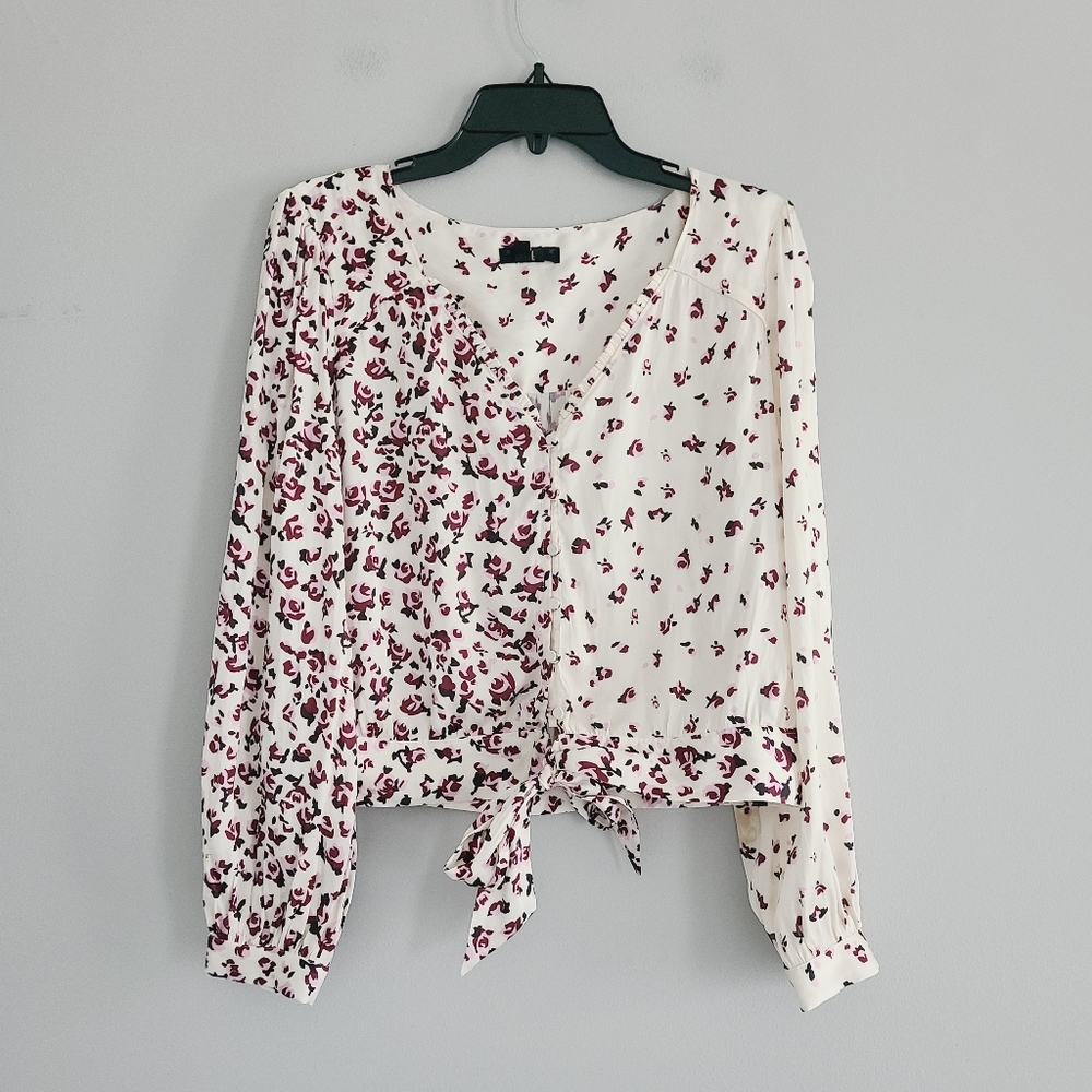 Paige Ivory Silk Floral Top L